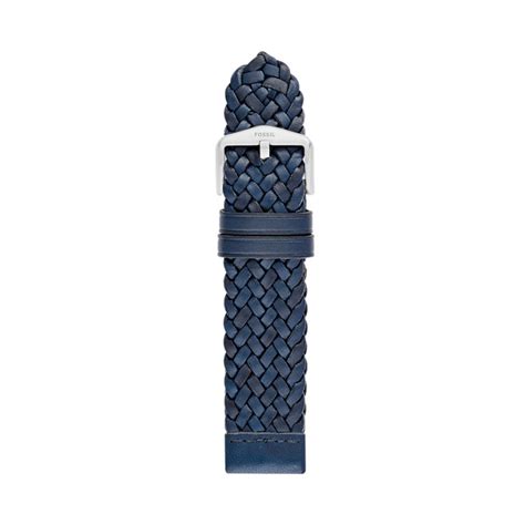 22mm Blue Leather Watch Strap Fossil