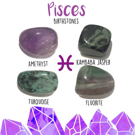 Pisces Birthstone Gemstone Kit 19 February 20 March 4 Tumbled Stones