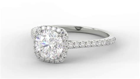 Cushion Halo Engagement Ring With A Round Diamond Youtube
