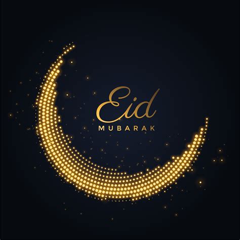 Creative Shiny Eid Mubarak Moon Design Download Free Vector Art