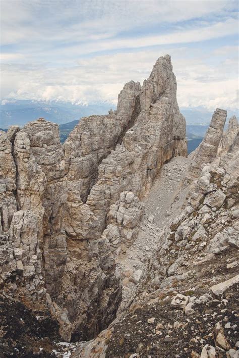 Dolomite Rock Wall At Mountain Range Dolomites Unesco Italian Alps