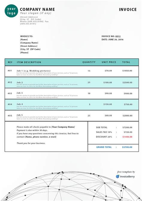 Free Furniture Invoice Templates For Companies And Contractors