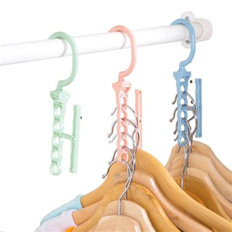 Hoomall Plastic 5 Circle Hanger Organizer Multilayer Windproof Clothes