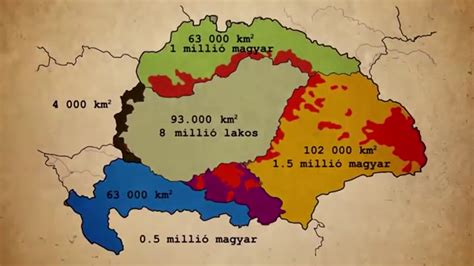 Vagyis ma­ gyarország elvesztette régi területének 72 százalékát. Nagy Magyarország Területe Trianon Előtt / A Trianoni ...
