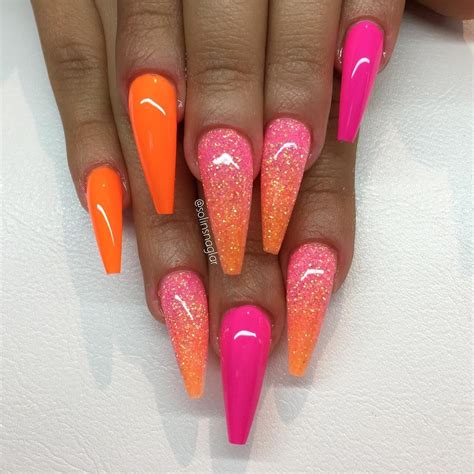 #glitterombre #matchande #shocking #orange #neon #pink #och #med