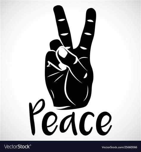 Icon Hand Peace Sign Royalty Free Vector Image