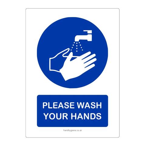 Wash Your Hands Sticker Sign 5 Pack