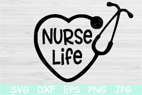 Nurse Life Svg Heart Svg with Stethoscope Svg, Nurse Svg. – Crella