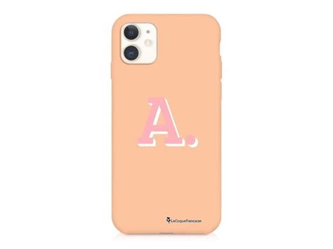 Coque Iphone 11 Silicone Liquide Douce Rose Pâle Initiale A Ecriture