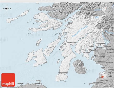 Gray 3d Map Of Argyll And Bute