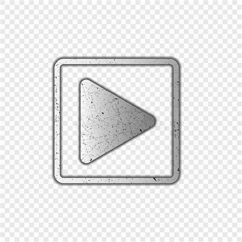 Play Button Metallic Isolated On A Transparent Background The Power