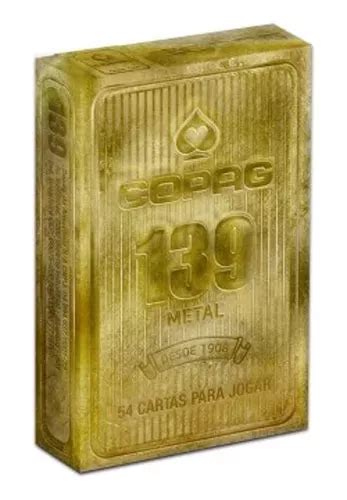 Baralho Copag 139 Metal Dourado Unitario Com 54 Cartas Idioma Português