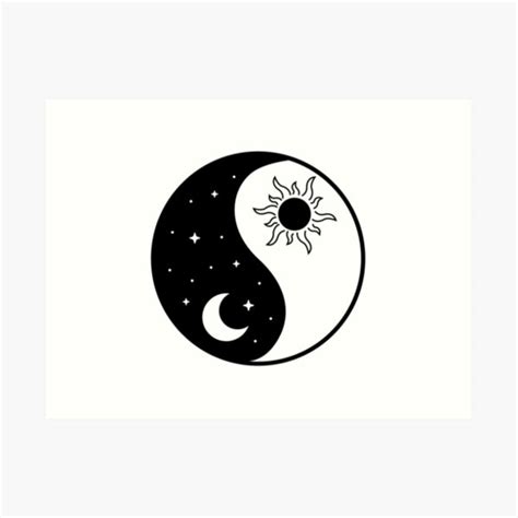 Yin Yang Sun And Moon Wall Art Redbubble