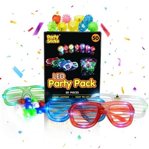 Led Glow Party Favors For Kids 50pc Light Up Glow In The Dark Party