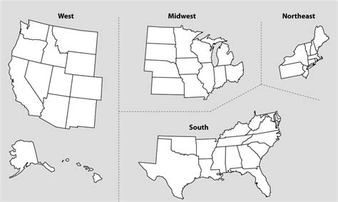 5 Regions Of The United States Map Map