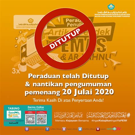 We did not find results for: PENUTUPAN PERADUAN PENULISAN ARTIKEL EMAS DAN AR RAHNU Ar ...