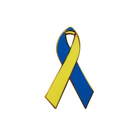 Teal And Yellow Awareness Ribbons Lapel Pins