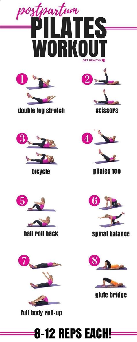 The Pilates Exercises For Beginners Pilates Workout Post Partum