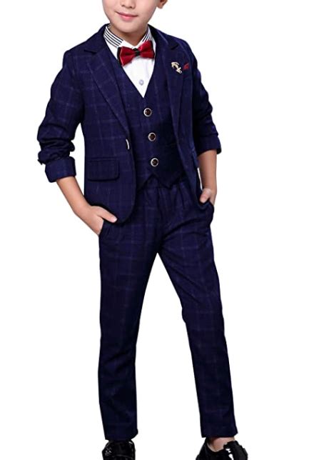 Boys Formal 3pcs Slim Fit Classic Tuxedo Suits For Wedding Party Vest