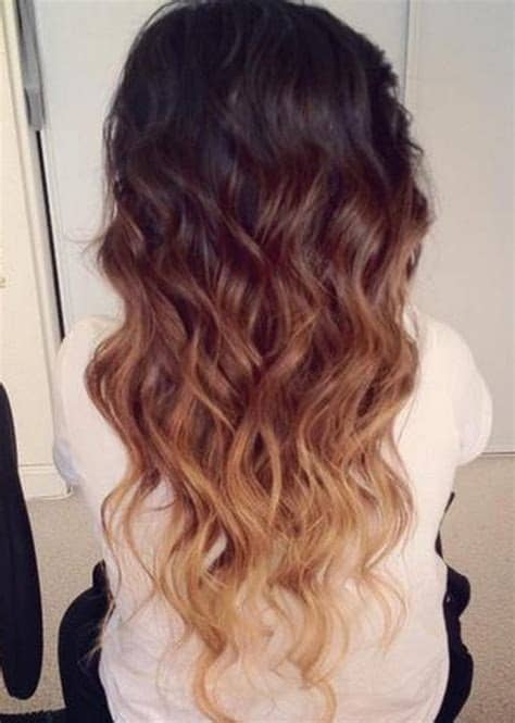 See more ideas about ombre hair, long hair styles, pretty hairstyles. Ombre Hair Color Idea: Brown to Golden-Blonde Wavy Dip-Dye ...