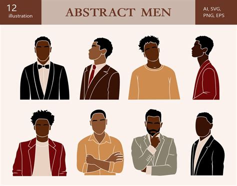 African Man Svg Black Men African American Abstract Male Png Casual