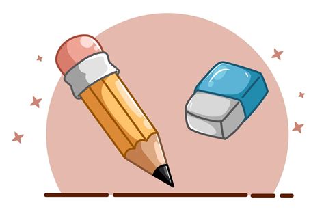 Illustration Of One Pencil And One Eraser 2162337 Vector Art At Vecteezy