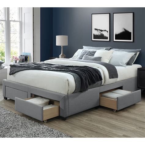 Platform Bed With Storage Drawers Prepac Coal Harbor Queen Size Mate