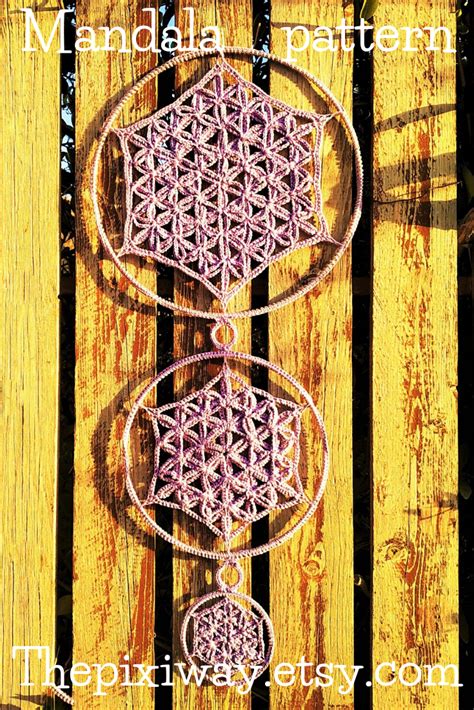 Check spelling or type a new query. PATTERN-Crochet Flower of life Mandala\Dreamcatcher Pattern-3 hoops mandala, PDF Instant ...