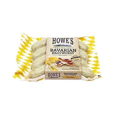 Howes Cheddar Bavarian Bratwurst 12 Oz 4 Pack Grocery