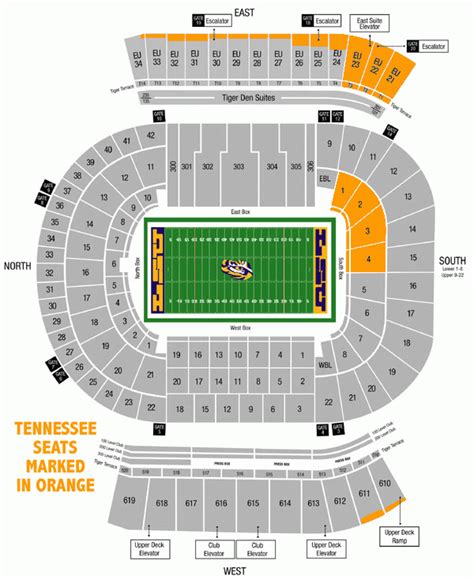 University Of Tennessee Football Stadium Seating Map