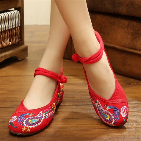 Fashion Old Peking Cloth Shoes Mary Janes Flats Embroidery Shoes Size