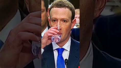 Mark Zuckerberg Drinking Water At The Senate Hearing Youtube