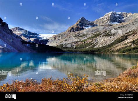 Bow Lake And Bow Glacier Banff National Park Alberta Canada Stock