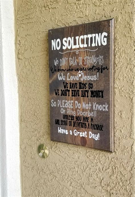 Cute No Soliciting Sign Diy No Cutting Machine Needed Leap Of Faith
