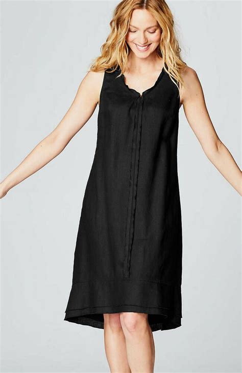 J Jill ~ Xl ~ New Very Beautiful Linen Ruffle Trimmed Dress ~ Black ~ Nwt Ebay In 2020 Maxi