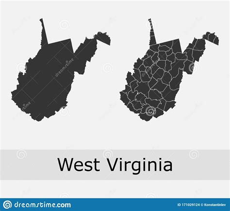 West Virginia Counties Vector Map Stock Illustration Illustration Of
