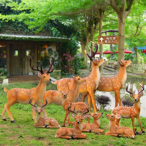 Outdoor Garden Decoration Life Size Resin Fiberglass Deer Statue For