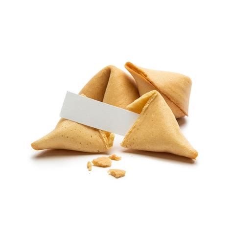 Premium Photo A Open Fortune Cookie With Note Isolated On White
