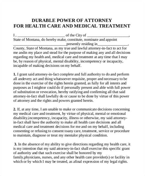 Free Sample Power Of Attorney Forms In Pdf Ms Word