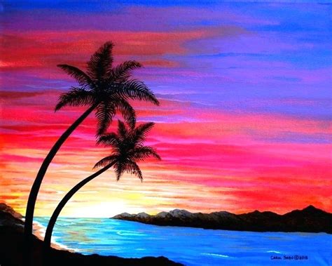 Scenery Sunset Beginners Scenery Sunset Easy Oil Pastel Drawing