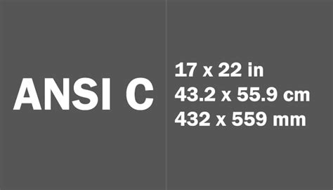 Ansi C Size In Cm Us Paper Sizes