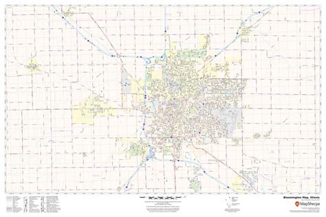 Bloomington Map Illinois
