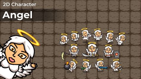 2d Character Angel Sprite Package Demo Youtube