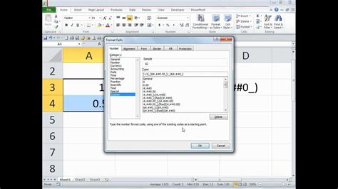 Excel 2010 Customizing Numbers Display Show Decimal Points Only For