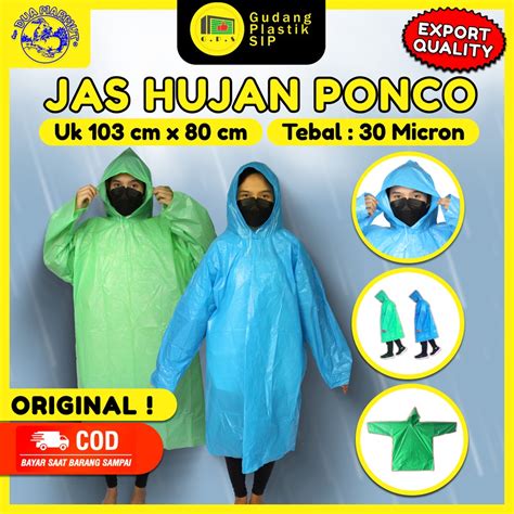 Jual Jas Hujan Plastik LDPE Ponco Tebal Murah / Export Quality  Shopee