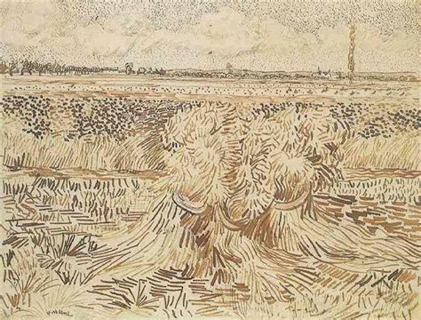 Wheat Field With Sheaves 1888 Vincent Van Gogh