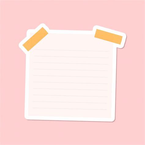Pink Lined Notepaper Journal Sticker Free Vector Rawpixel