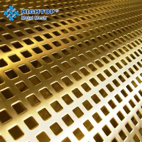 Custom Oem Architectural Gold Aluminium Square Hole Perforated Metal