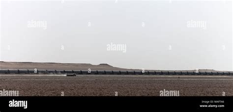 Cargo Train Traveling Through Desert Stock Photo Alamy