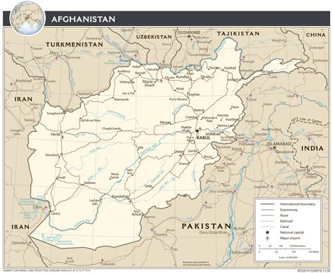 Large Detailed Political Map Of Afghanistan With Roads Airports And